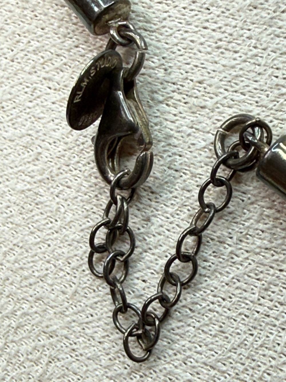 RLM Robert Lee Morris Black corded Leather Cord Necklace 925 tag - Picture 7 of 10
